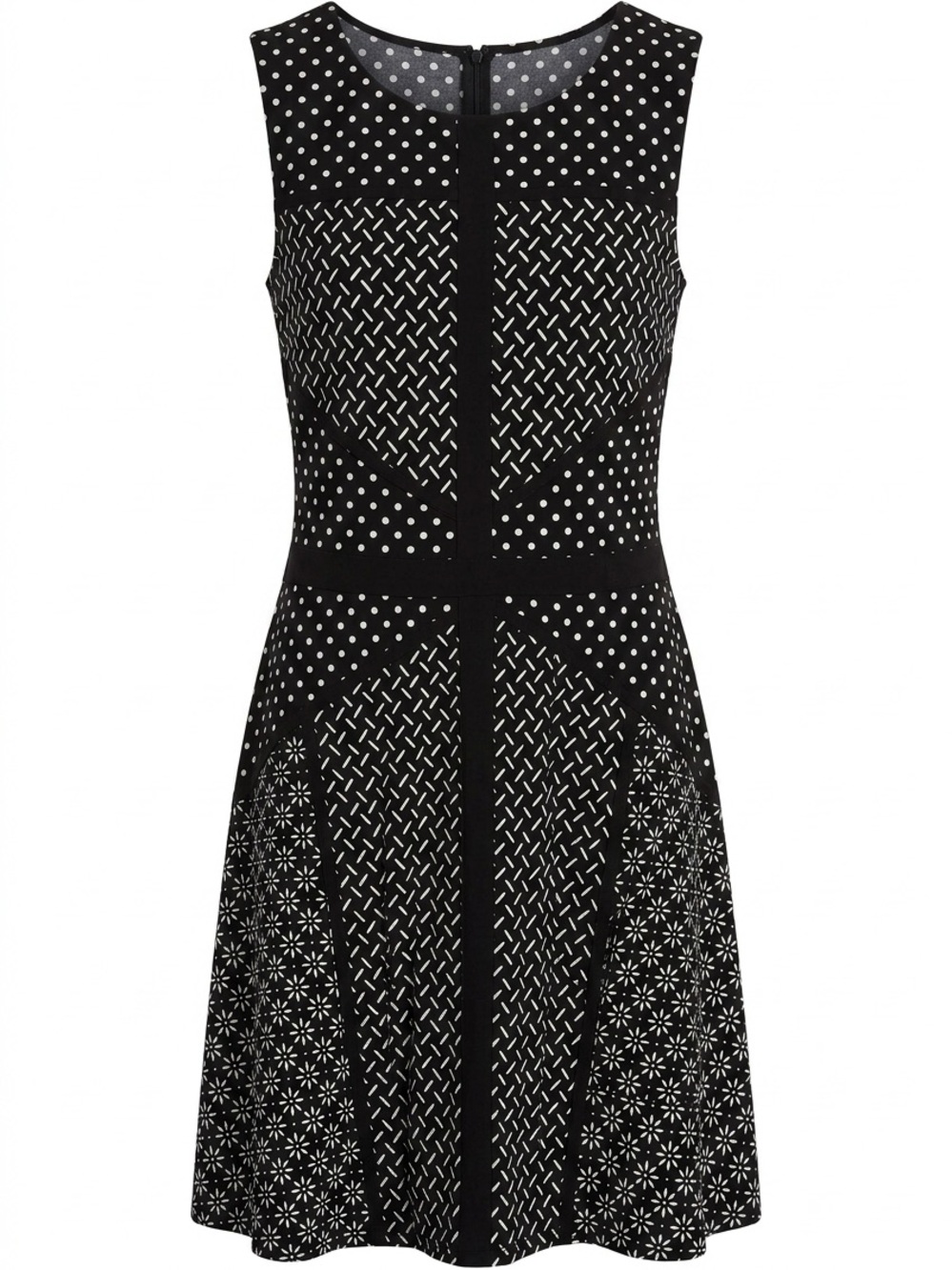 Dress Barn Black and White Sleeveless Fit-and-Flare Dress - Picture 1 of 1